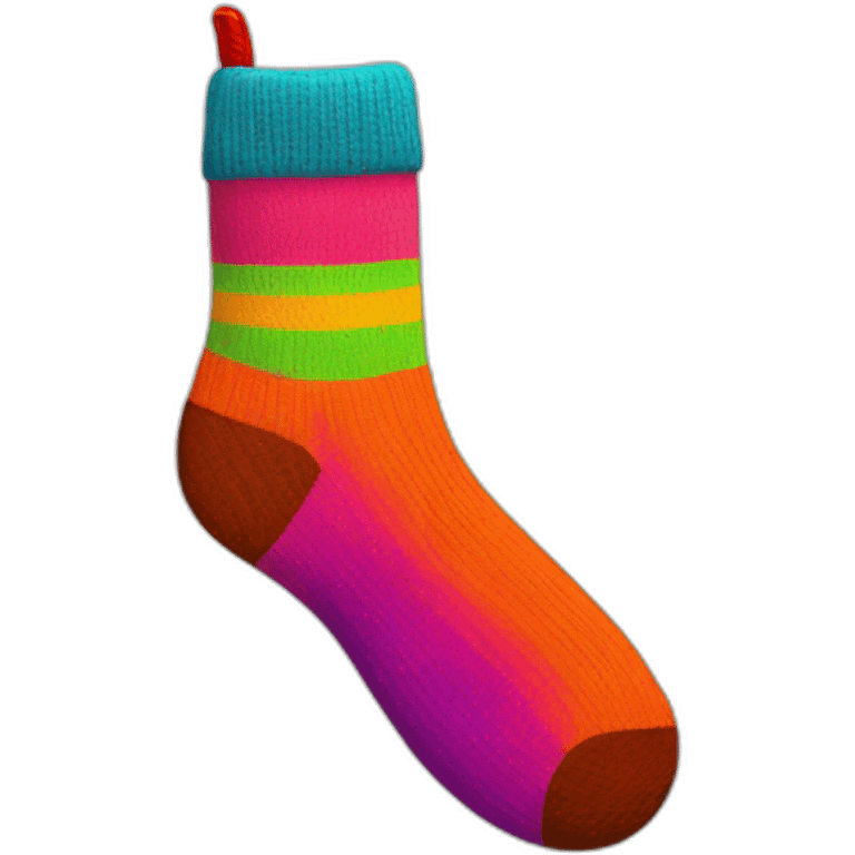 A colorful sock emoji