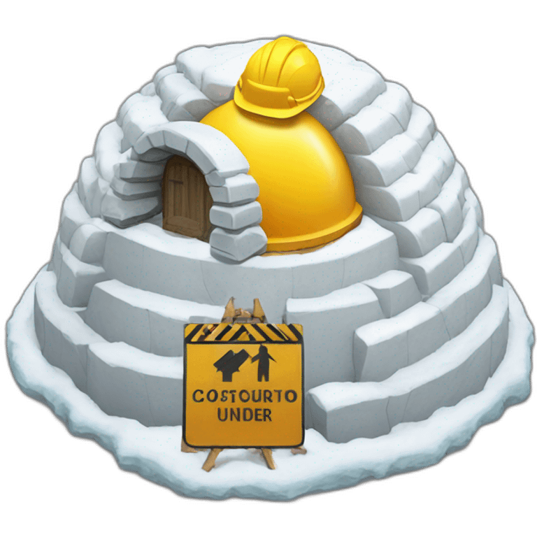 igloo under construction sign on top emoji