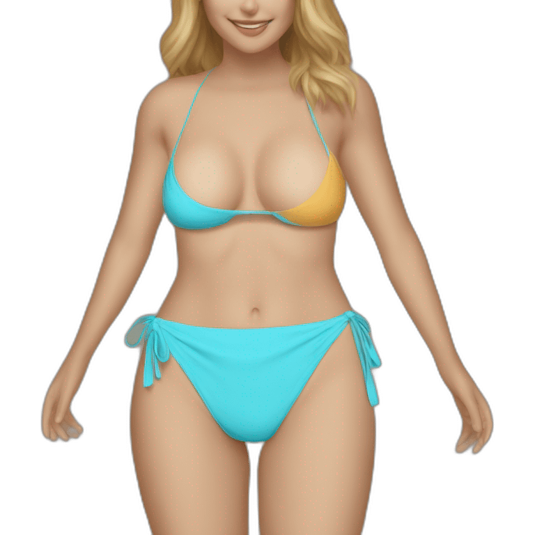 soft-fit Caucasian woman bikini (beach body) bed emoji