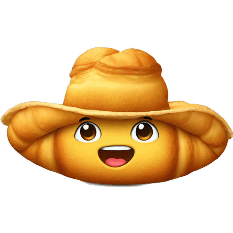 croissant wearing a cowboy hat emoji