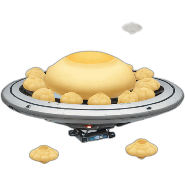 Flying UFO with dumplings emoji