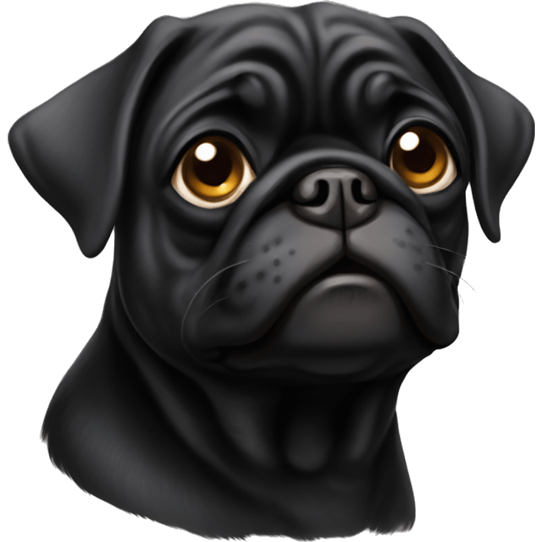 old black pug emoji