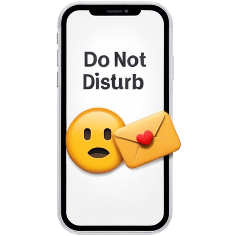 a mobile phone holding up a ‘do not disturb’ sign emoji