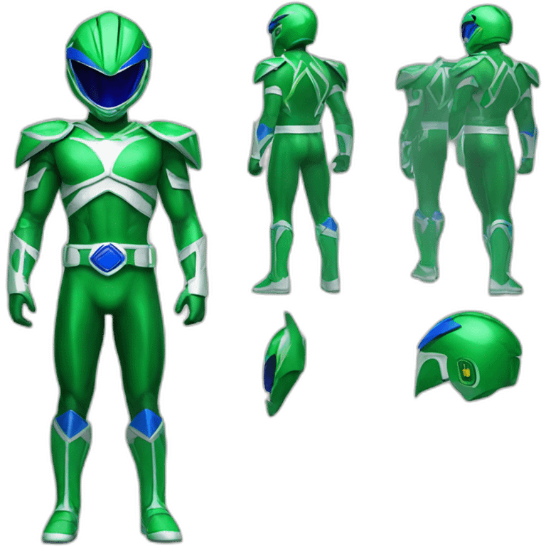 green and blue power ranger full body emoji