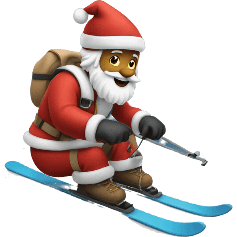 Santa skiing emoji