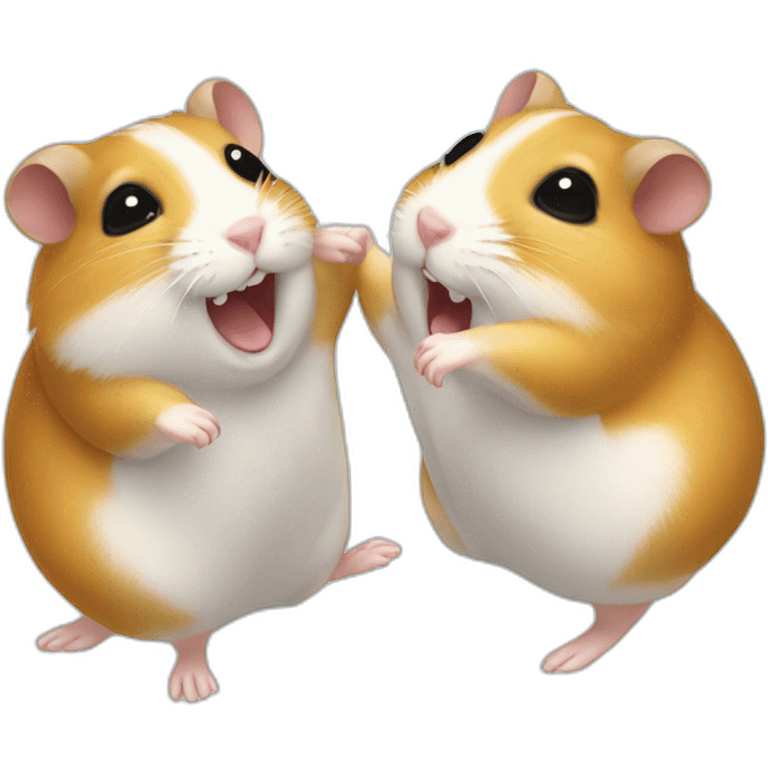 Two hamsters having a dance party emoji