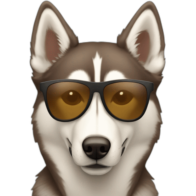 Brown husky in oakley shades emoji