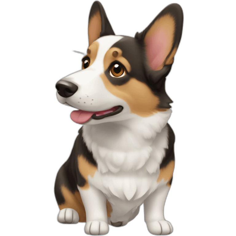 Cardigan welsh corgi head short hair emoji