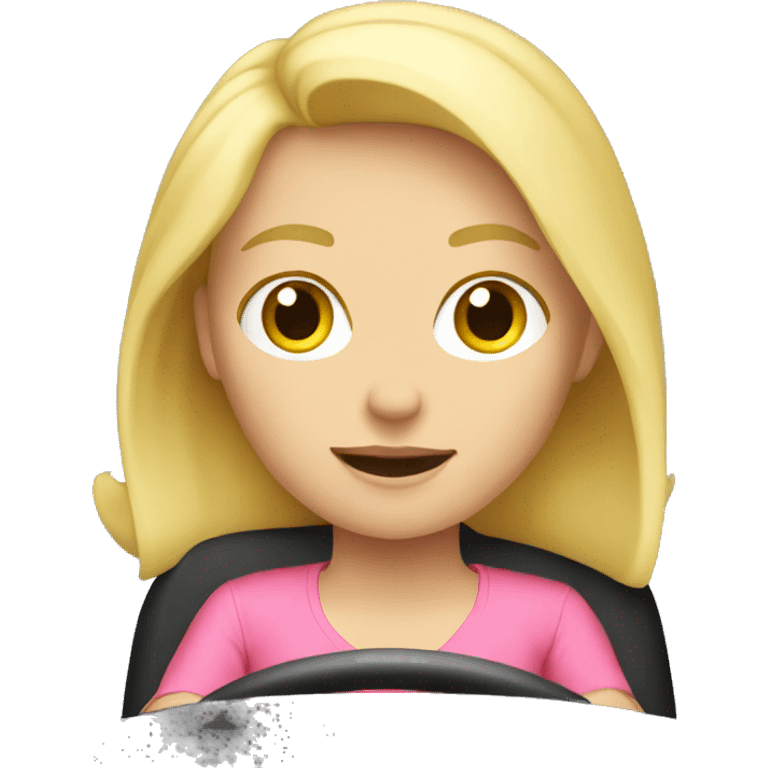 Blonde Girl driving  emoji