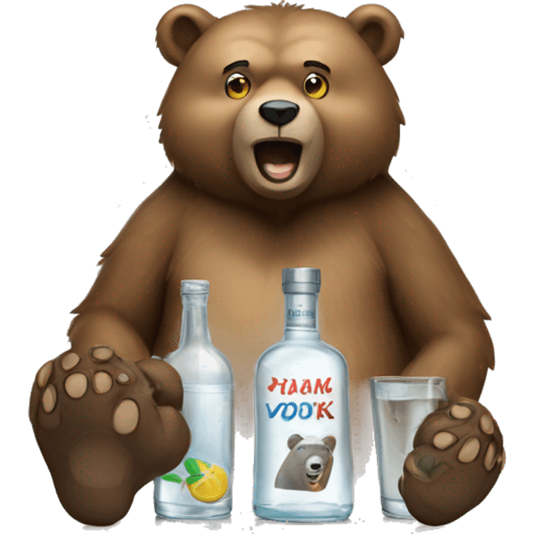 Bear and vodka emoji