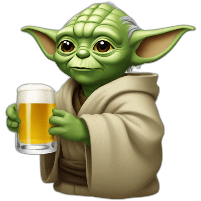 Yoda qui bois une bière emoji