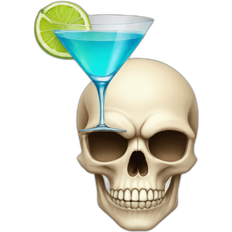 skull with martini emoji