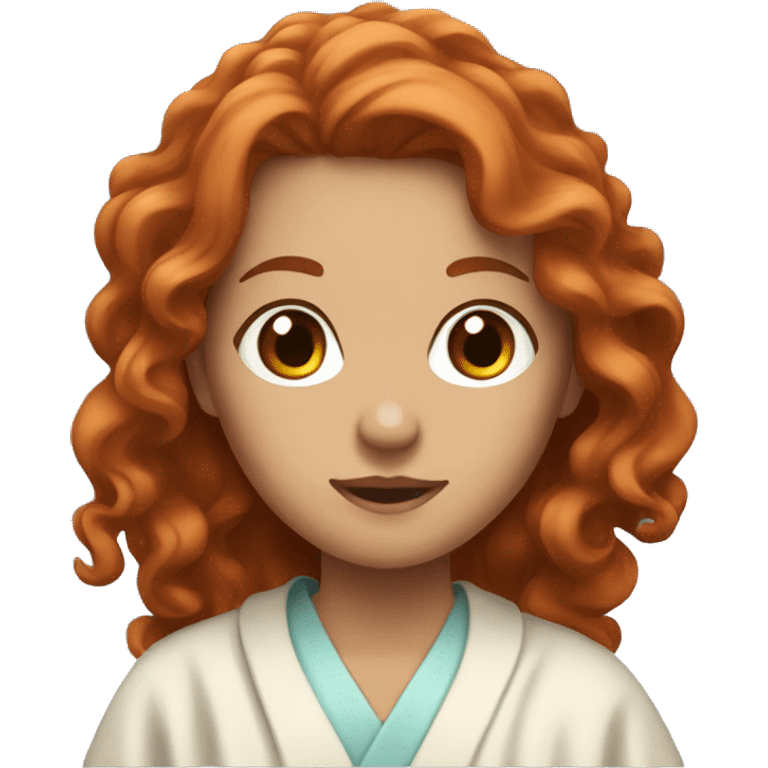 red-haired girl with long wavy hair in a robe emoji