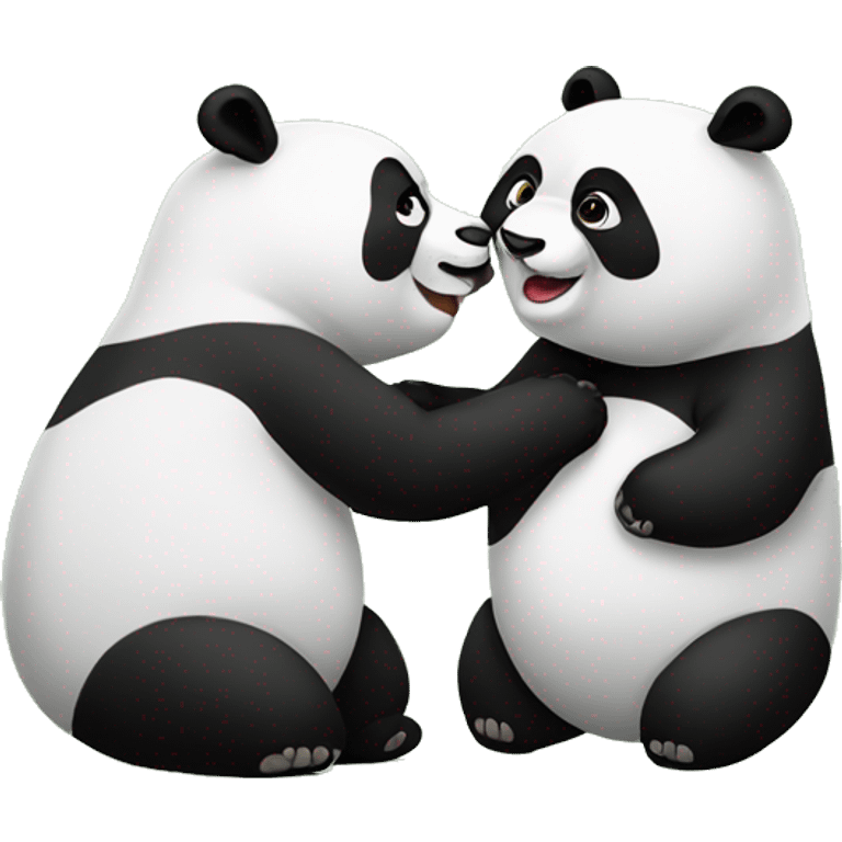 hemboo and Pona as pandas kissing each other emoji