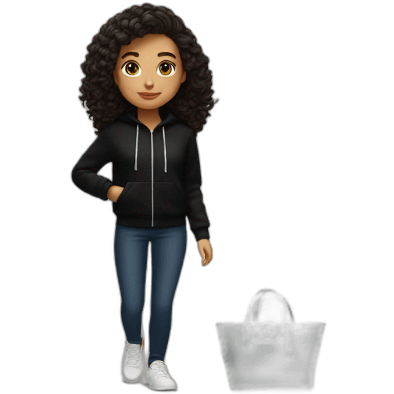 Lacoste bag latina girl with black lacoste hoodie emoji