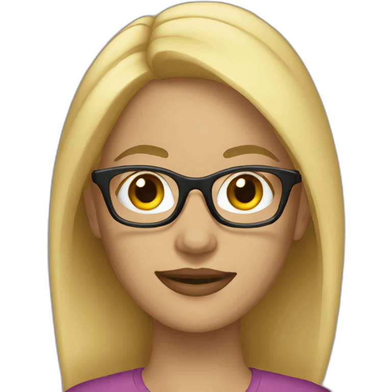 woman with blonde hair and glasses emoji