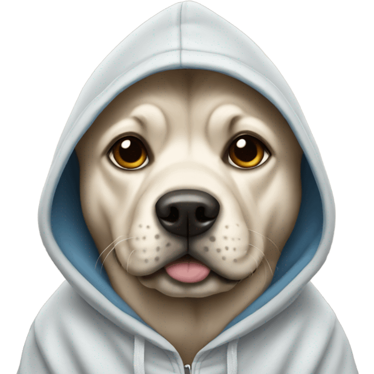 Dog wearing a hoodie emoji