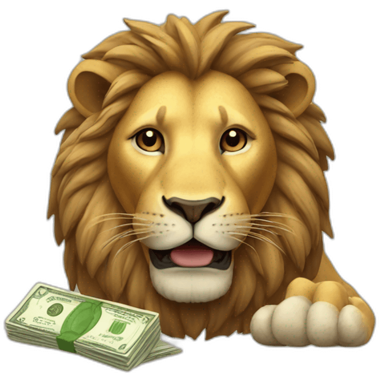 Lion with money emoji