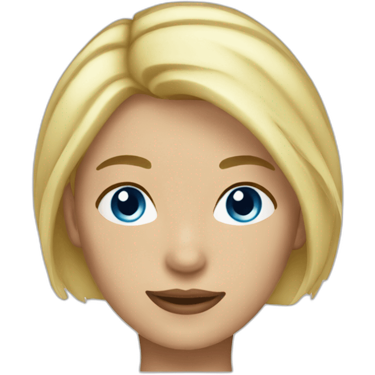 blond woman short hair blue eyes emoji