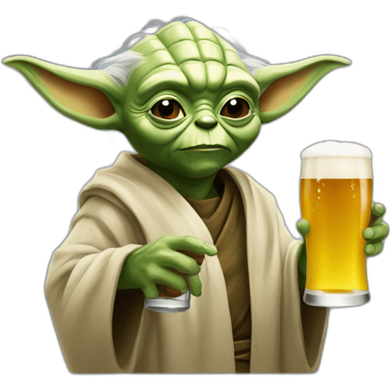 Yoda avec une bière emoji