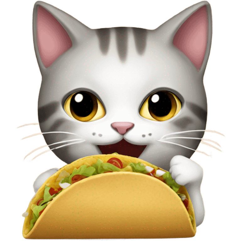 Cat eating tacos saying yes emoji