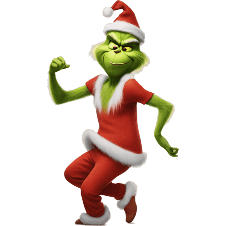 The grinch dancing  emoji