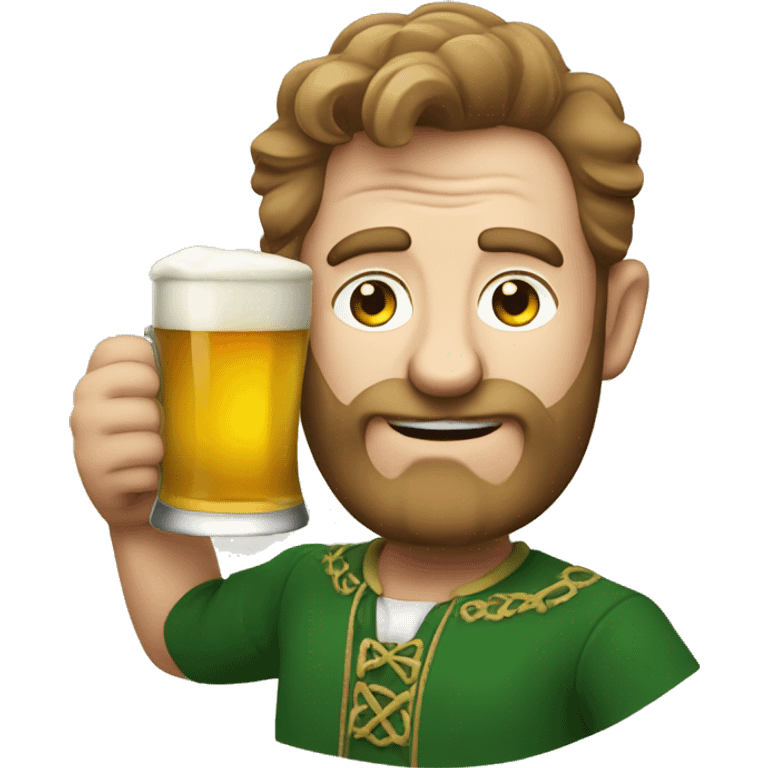 Irish man drinking a beer emoji