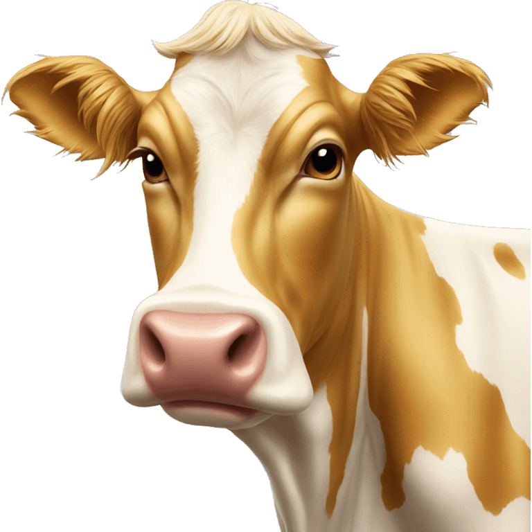 Golden-haired dairy cow emoji