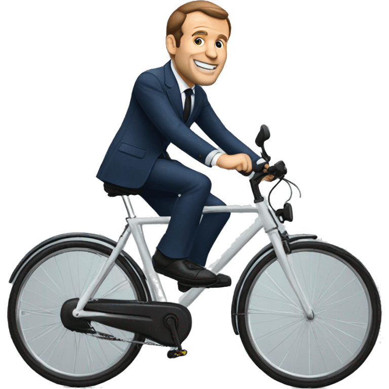 Macron sur un vélo emoji