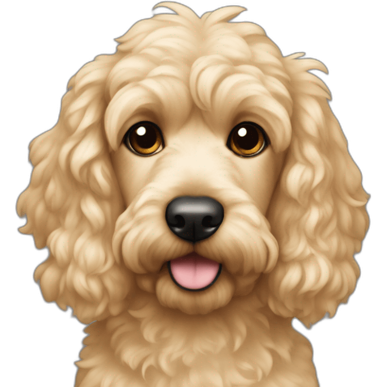 blonde cockapoo with black ears emoji