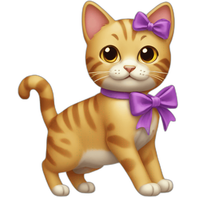 Cat  with a bow on his head full-body emoji