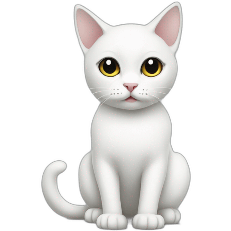 White cat with black splotches emoji