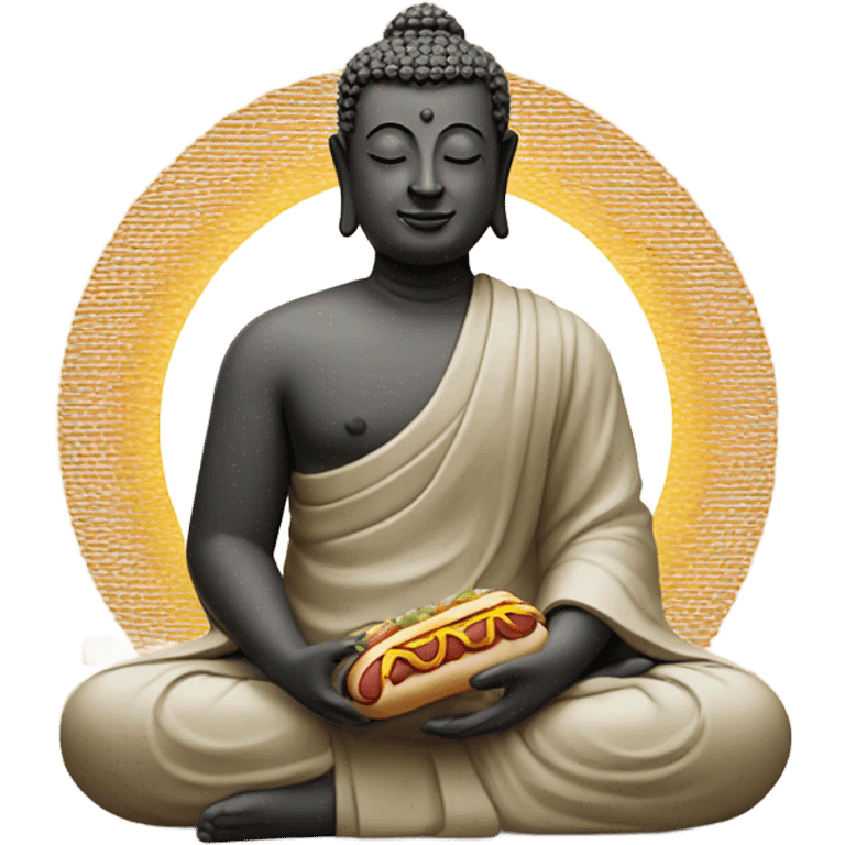 buddha eating a hot dog emoji