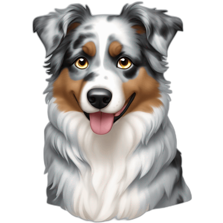 Blue Merle miniature Australian shepherd with one blue eye emoji