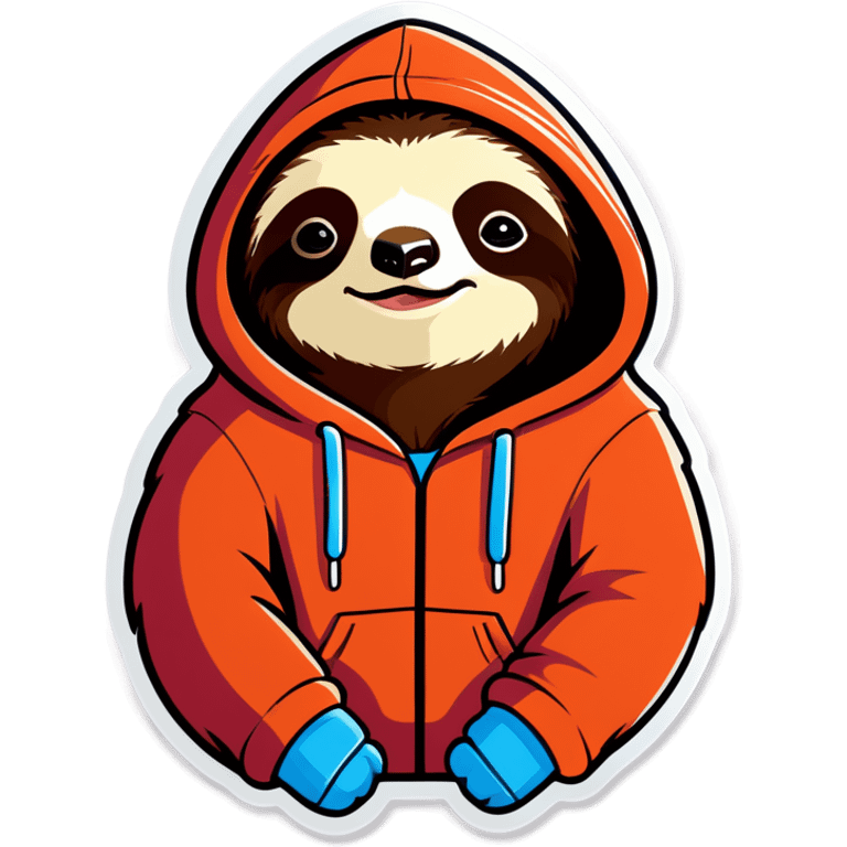 Sloth wearing hoodie emoji