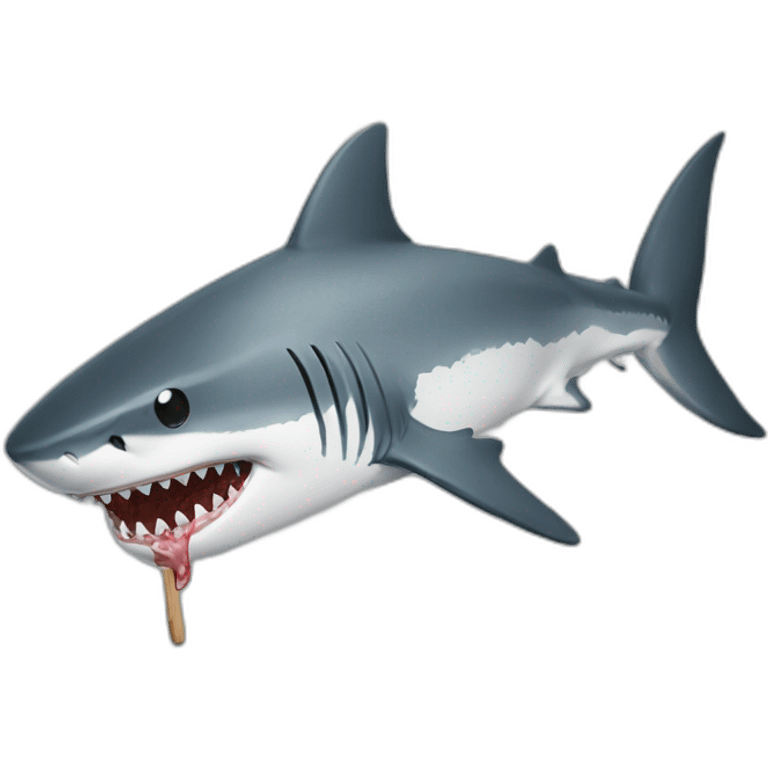 Shark eating artist brush emoji