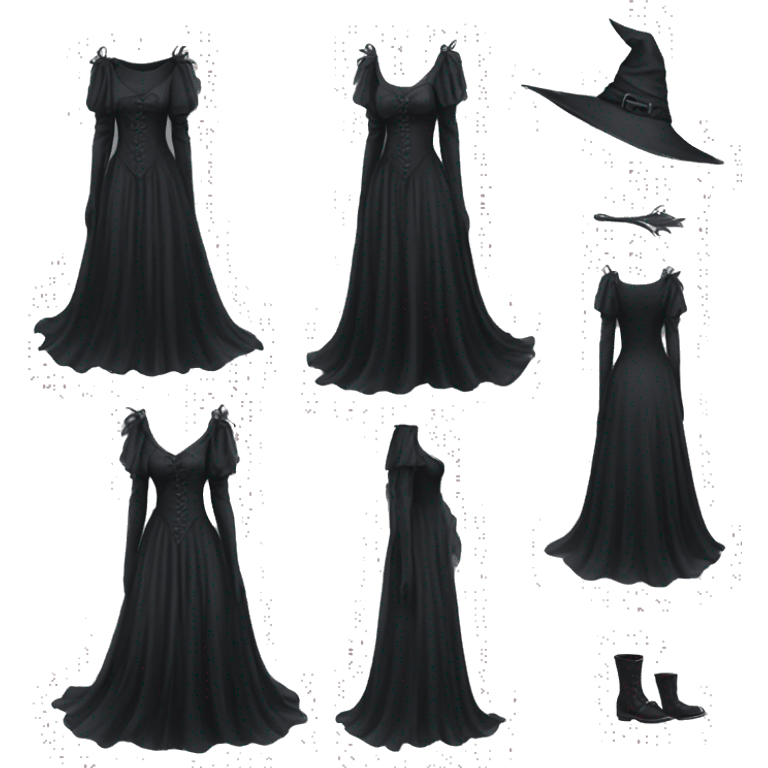 gothic flowy witch dress emoji