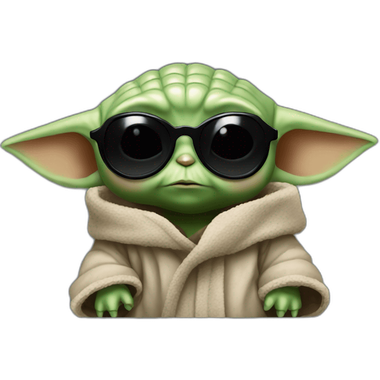 Baby yoda with black sunglasses emoji