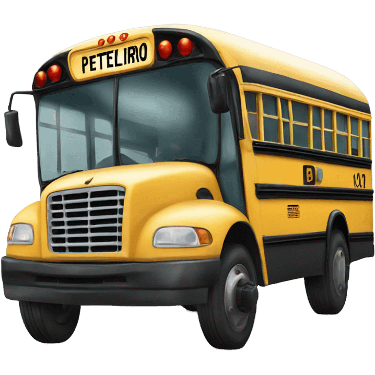 school bus named Peleteiro  emoji