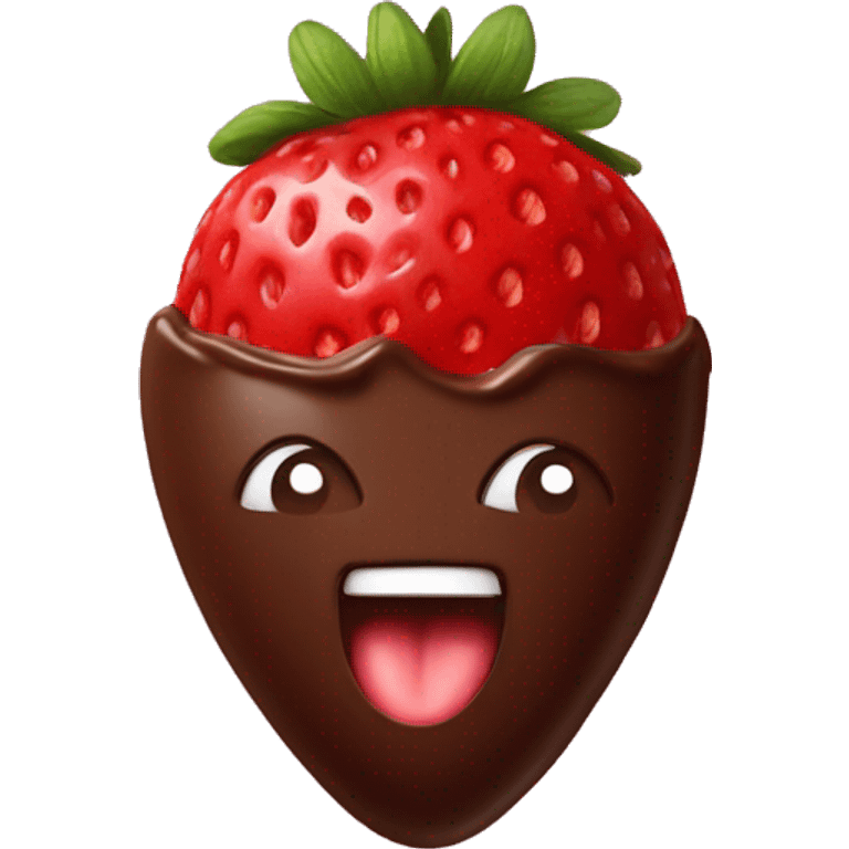 strawberries in chocolate  emoji