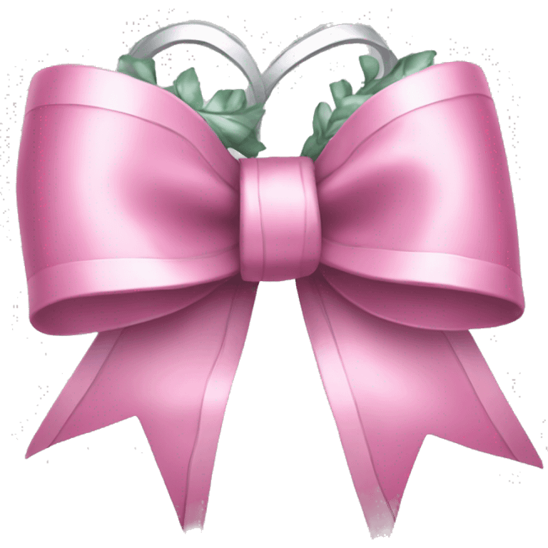 Pink silver wreath bow emoji