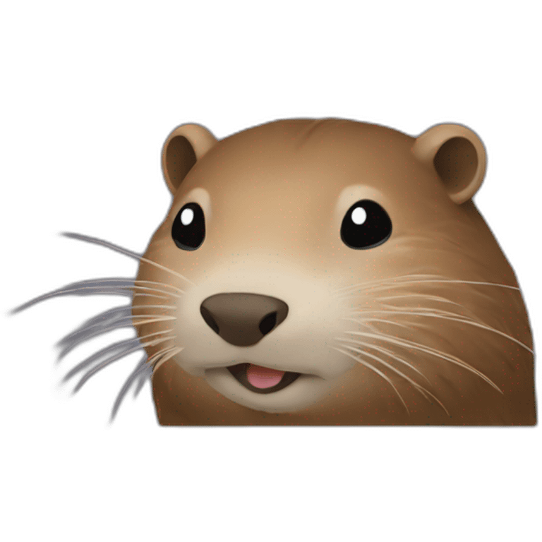 Nutria head in love emoji