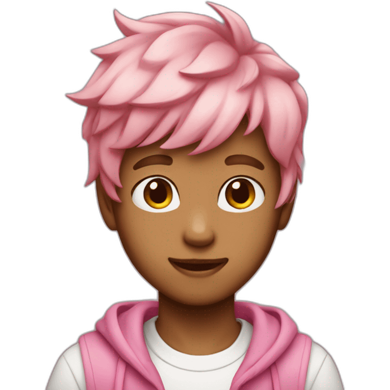 light brown catboy with pink hair emoji