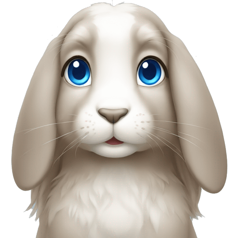 Rabbit with blue eyes long hair  emoji