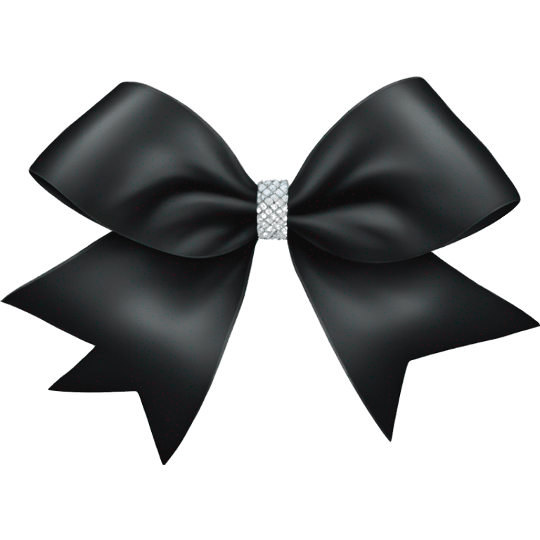 A black cheer bow with diamonds on ut emoji