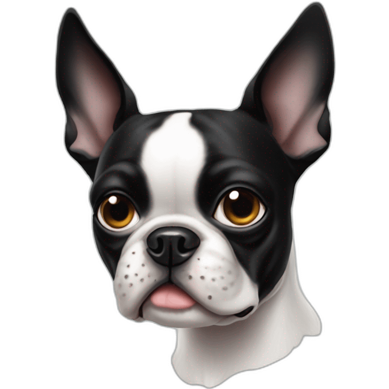 Cool Boston terrier one black eye emoji