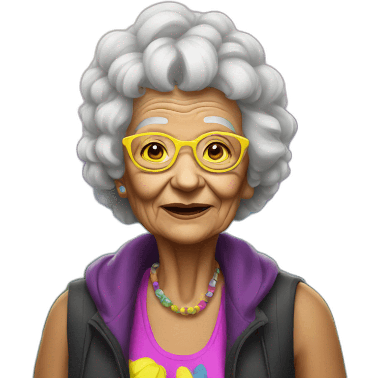 Old Lady raver emoji