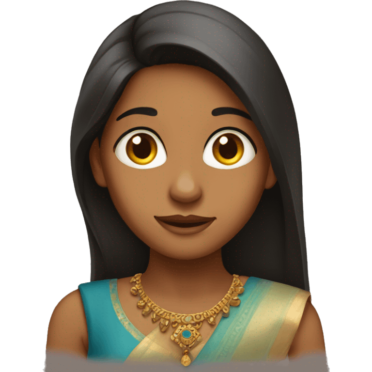 Indian girl with long hair emoji