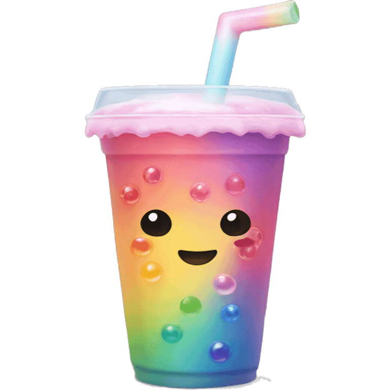 rainbow bubble tea emoji