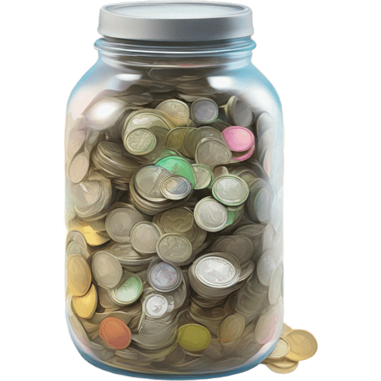 money jar and rainbow colors emoji